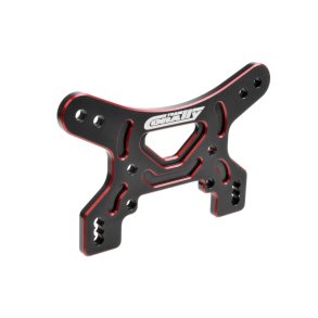 Team Corally - Shock Tower - Front - 3mm - Alu 7075 - Hard Anodized Black/Red - 1 Pc