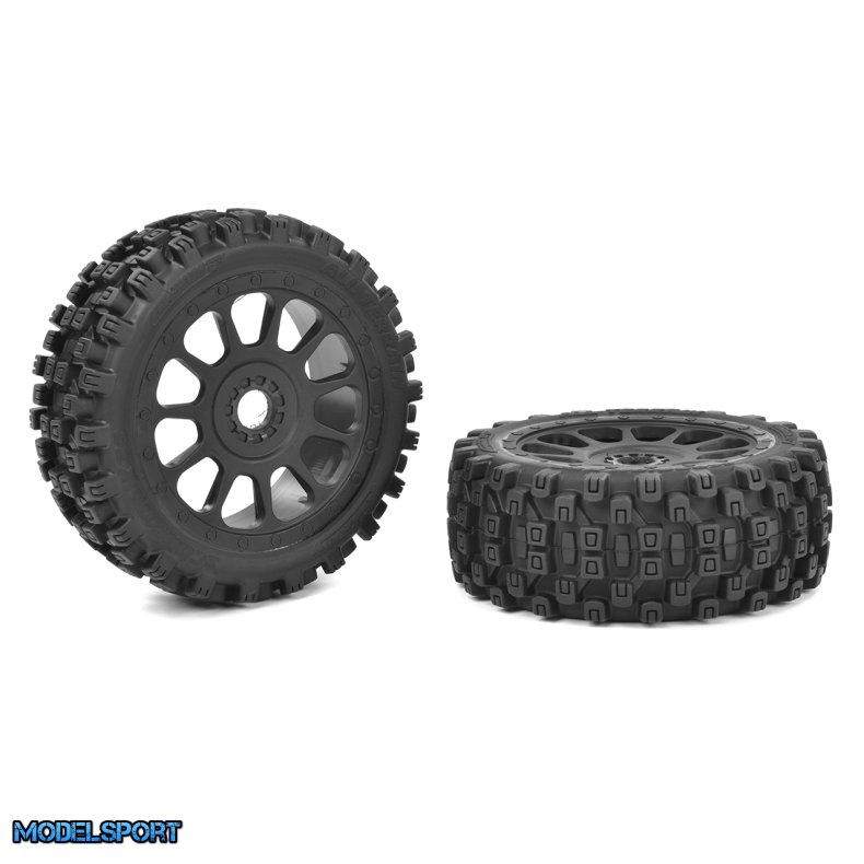 Team Corally - 1-8 Buggy Tires - Scorpion XTB - Glued on Black Rims - 1 Pair