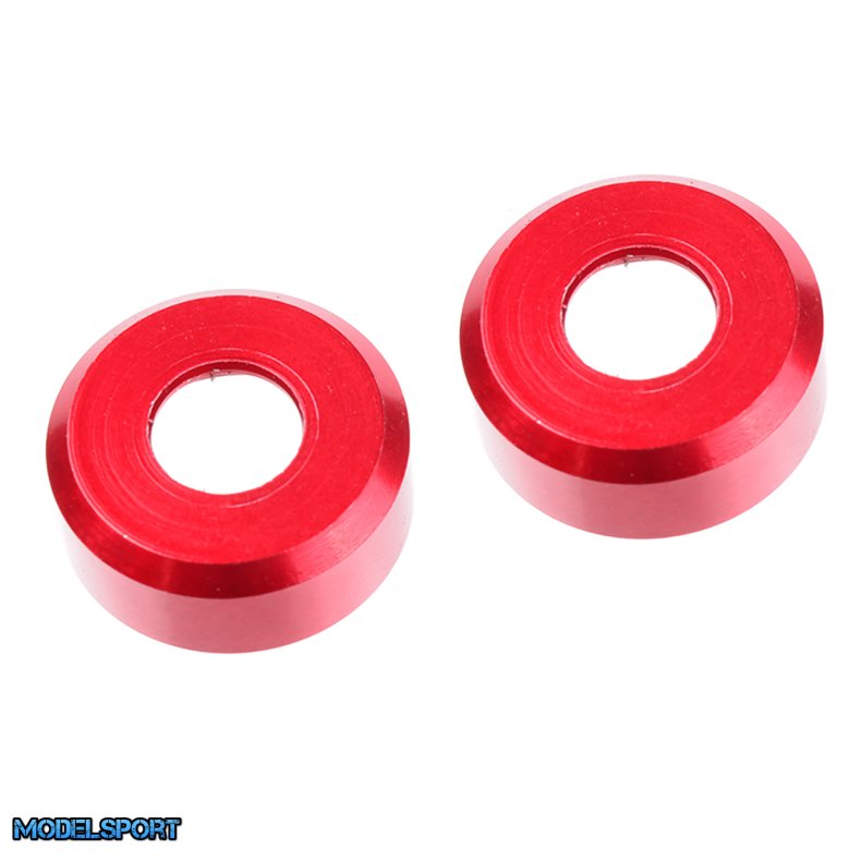 Team Corally - HDA Suspension Arm Insert - Outer - Spacer 2.5mm - Aluminum - Red - 2 Pcs