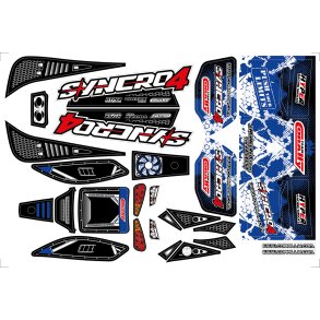 Team Corally - Body Decal Sheet - Syncro 4 - Pre-Cut - Blue Color - 1 Pc