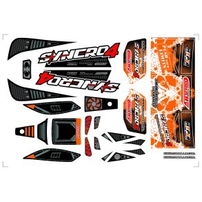 Team Corally - Body Decal Sheet - Syncro 4 - Pre-Cut - Orange Color - 1 Pc
