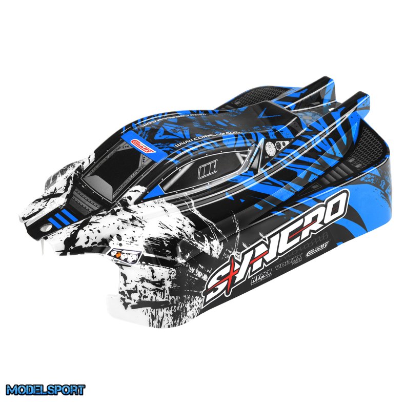 Team Corally - Polycarbonate Body - Syncro - Painted - Cut - Decals - Blue Color - 1 Pc
