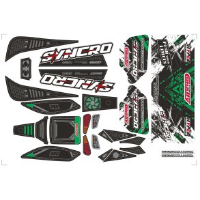 Team Corally - Body Decal Sheet - Syncro - Pre-Cut - Green Color - 1 Pc