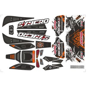 Team Corally - Body Decal Sheet - Syncro - Pre-Cut - Orange Color - 1 Pc