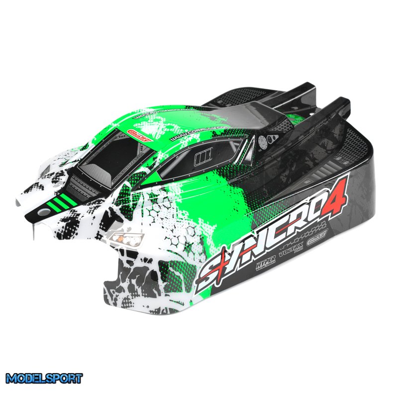 Team Corally - Polycarbonate Body - Syncro 4 - Painted - Cut - Decals - Green Color - 1 Pc