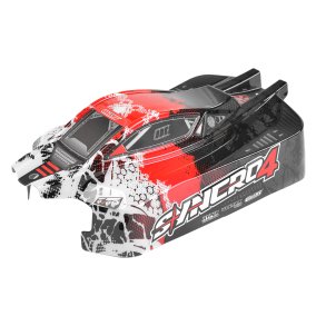 Team Corally - Polycarbonate Body - Syncro 4 - Painted - Cut - Decals - Red Color - 1 Pc