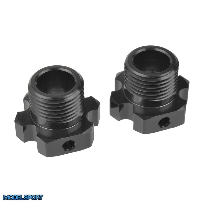 Team Corally - Wheel Hex Adapter - XB PRO - Lightened - Aluminum 7075 - Black - 2 Pcs