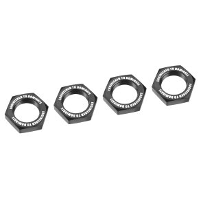 Team Corally - Wheel Nut - Serrated - Aluminum - Black - 4 Pcs