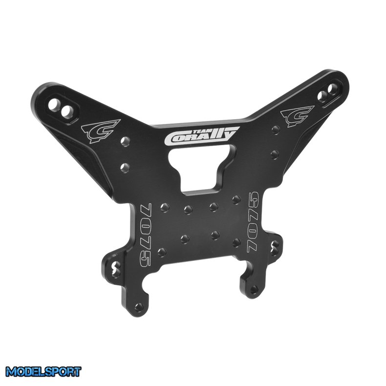 Team Corally - Shock Tower - XL6S - Rear - Aluminum 7075 - 5mm - Hard Anodised - Black - Made In Italy
