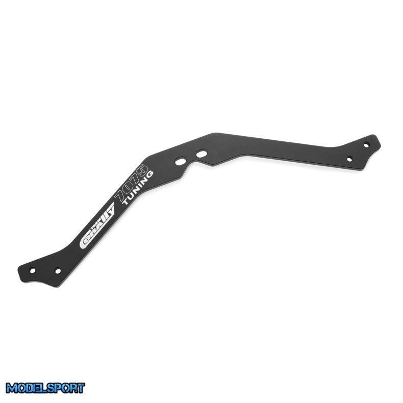 Team Corally - Chassis Brace - XL6S - Center Upper - Aluminum 7075 - 3mm - Hard Anodised - Black - Made In Italy