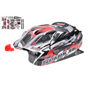 Team Corally - Polycarbonate Body - Spark XB6 - Painted - Cut - Decals - Color Red - 1 Pc