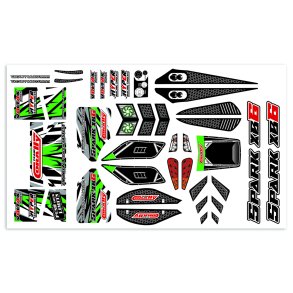 Team Corally - Body Decal Sheet - Spark XB6 - Pre-Cut - Green Color - 1 Pc