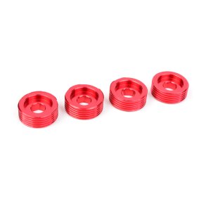 Team Corally - Pivot Ball Adjusting Nut - Aluminum - Red - 4 Pcs