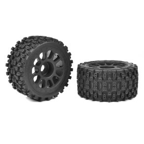 Team Corally - 1-8 Buggy Tires - Scorpion XTB - Rear Wide - Glued on Black Rims - Off-Set 2WD - 1 Pair