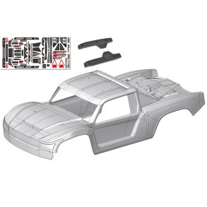 Team Corally - Polycarbonate Body - Shiroi - Clear - Cut - Decals - 1 Pc