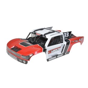 Team Corally - Polycarbonate Body Shiroi+ Driver Interior + Roll Cage + Body Accessories - Decals - Red - Cut - 1 Pc