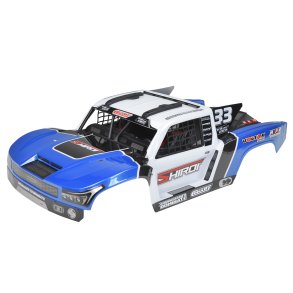 Team Corally - Polycarbonate Body Shiroi + Driver Interior + Roll Cage + Body Accessories - Decals - Blue - Cut - 1 Pc