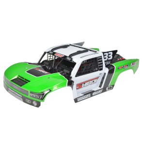 Team Corally - Polycarbonate Body Shiroi + Driver Interior + Roll Cage + Body Accessories - Decals - Green - Cut - 1 P