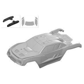 Team Corally - Polycarbonate Body - Kagama 4 - Clear - Cut - Decals - 1 Pc