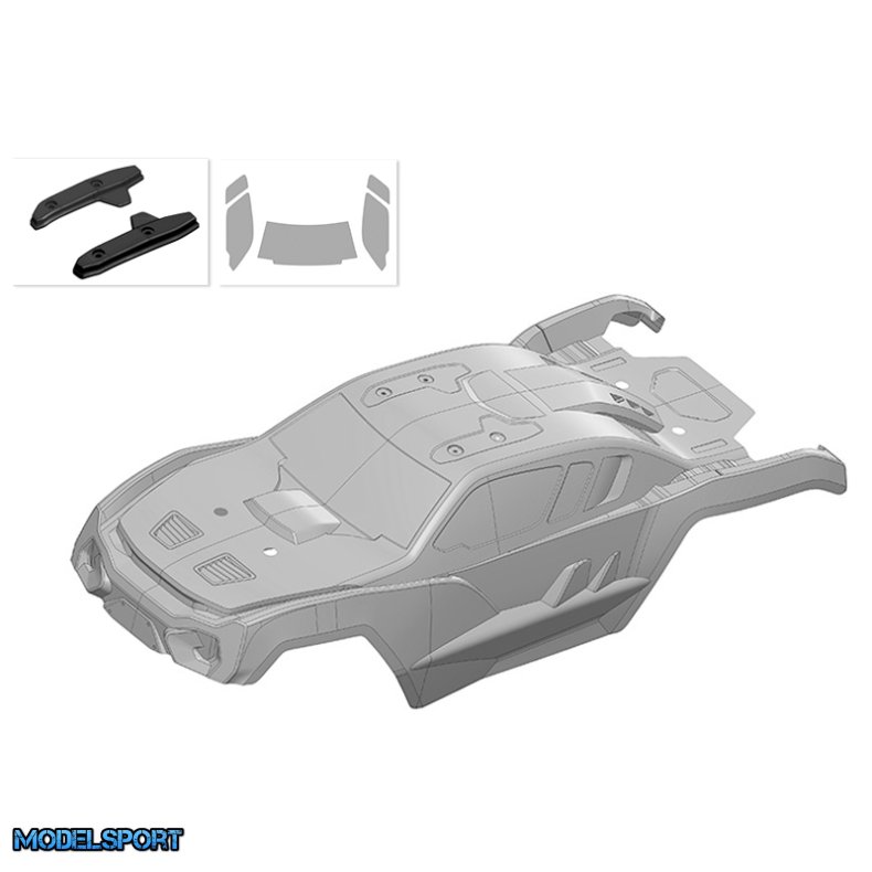 Team Corally - Polycarbonate Body - Kagama 4 - Clear - Cut - Decals - 1 Pc