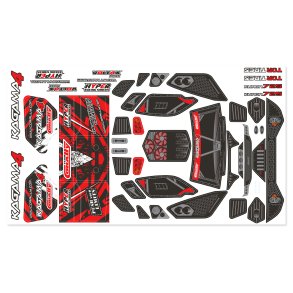 Team Corally - Body Decal Sheet - Kagama 4 - Pre-Cut - Color Red - 1 Pc
