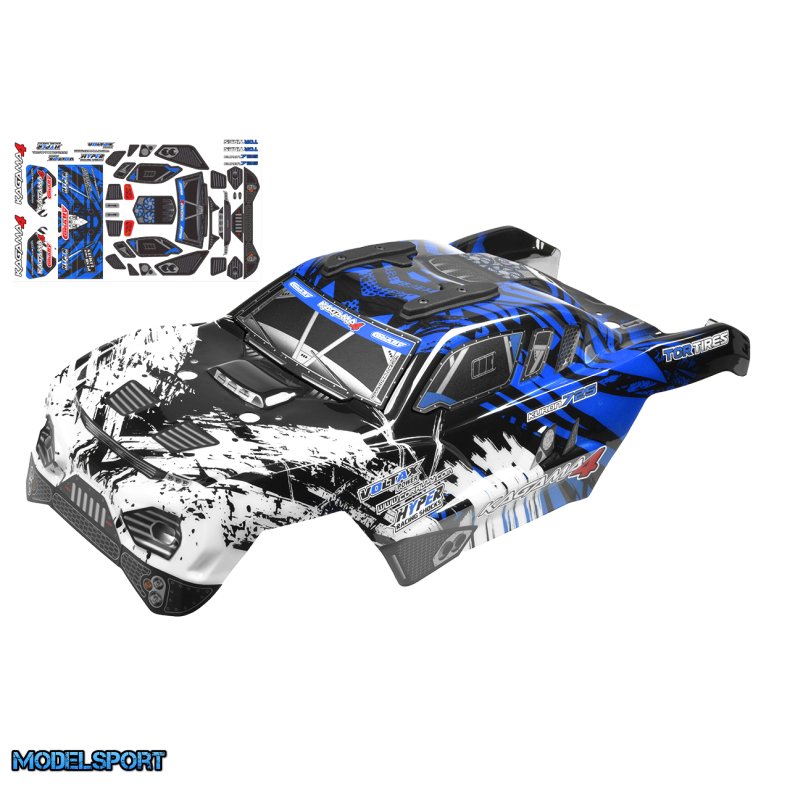 Team Corally - Polycarbonate Body - Kagama 4 - Painted - Cut - Decals - Blue Color - 1 Pc