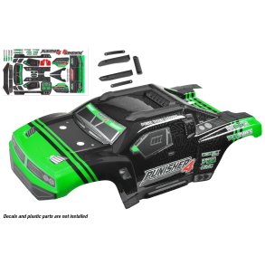 Team Corally - Polycarbonate Body - Punisher 4 - Painted - Cut - Decals - Color Blue - 1 Pc