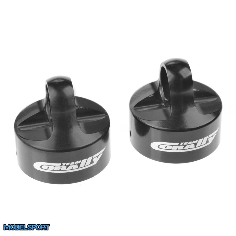 Team Corally - Shock Cap PRO - Aluminum - Hard Anodised - Black - 2 Pcs