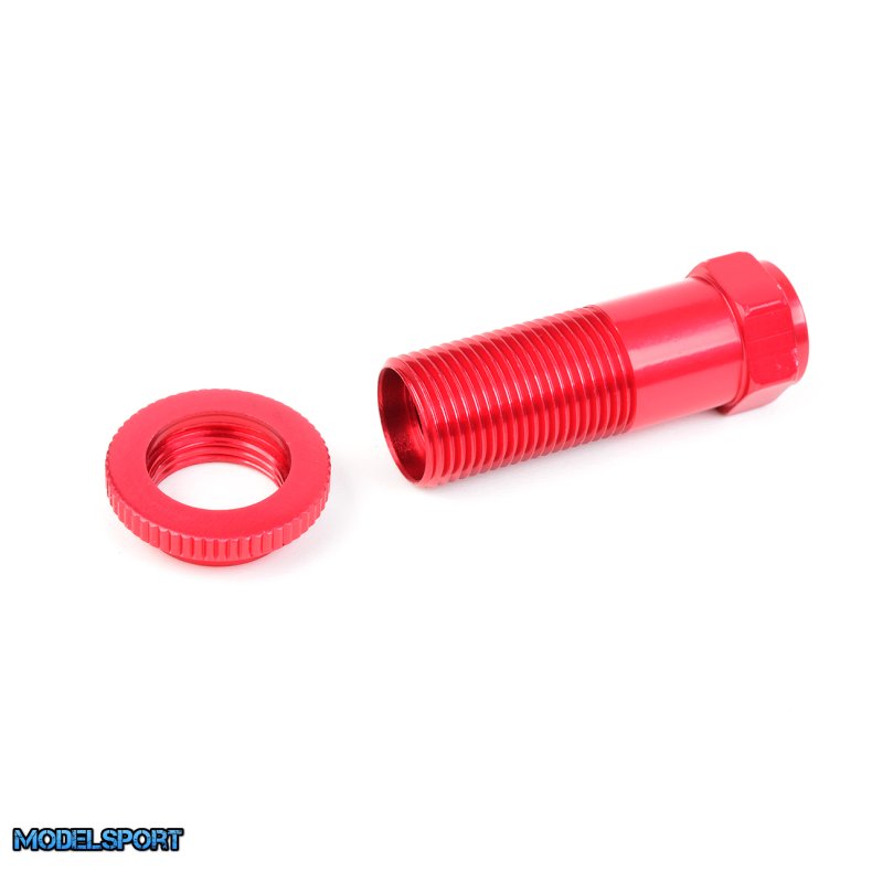 Team Corally - Servo Saver Shaft w/ Nut - Aluminum - Red - 1 Set