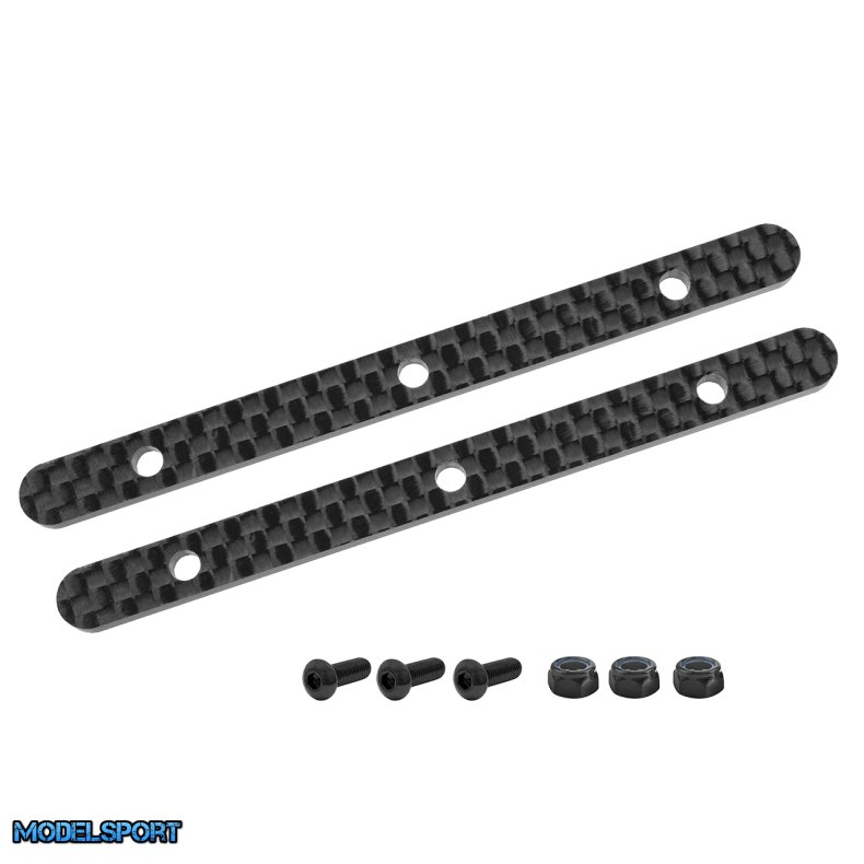 Team Corally - Chassis Brace Stiffener - Rear - fits part C-00180-016-2 - Carbon 2.5mm - 2 Pcs