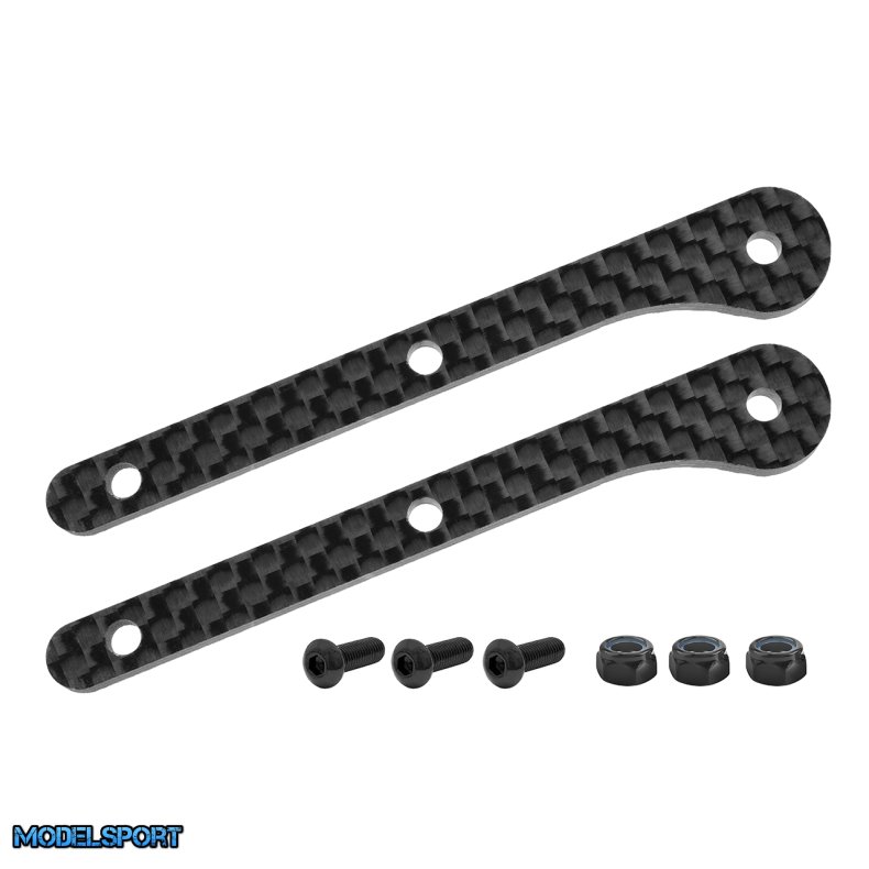 Team Corally - Chassis Brace Stiffener - Front - fits part C-00180-104 - Carbon 2.5mm - 2 Pcs
