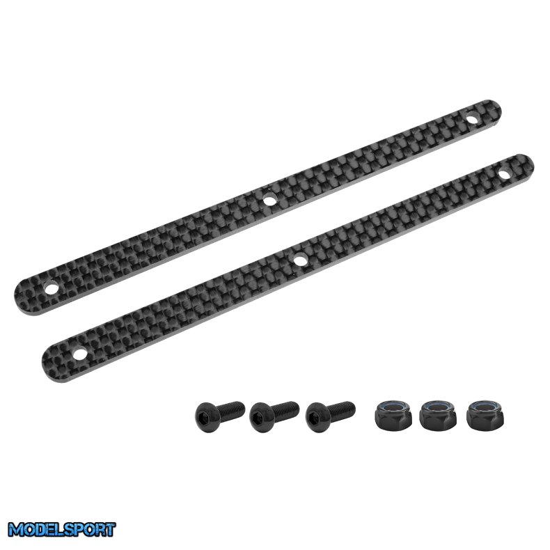 Team Corally - Chassis Brace Stiffener - Rear - fits part C-00180-103 - Carbon 2.5mm - 2 Pcs