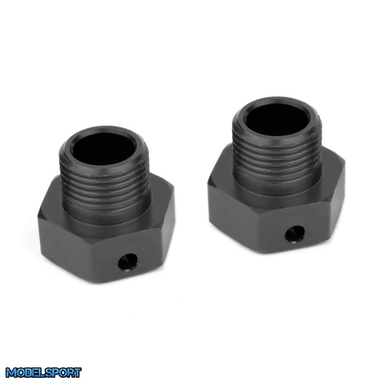 Team Corally - Wheel Hex Adapter - Aluminum - Black - 2 Pcs