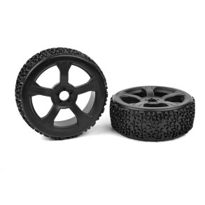 Team Corally - 1-8 Buggy Tires - Ninja - Low Profile - Glued on Black Rims - 1 pair