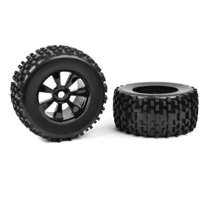Team Corally - 1-8 MT Tires - Gripper - Glued on Spoke Rims - Black - 1 Pair