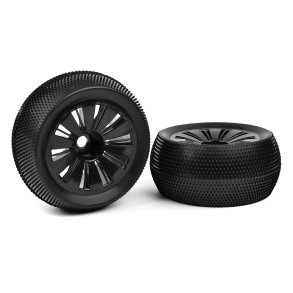 Team Corally - 1-8 TR Tires - Glued on Black Rims - 1 pair