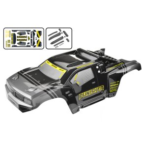Team Corally - Polycarbonate Body - Punisher XP - Painted - Cut - Decals - Accessories - 1 Pc