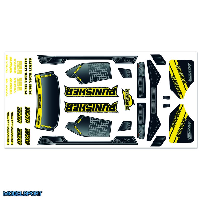 Team Corally - Body Decal Sheet - Punisher XP - 1 Pc