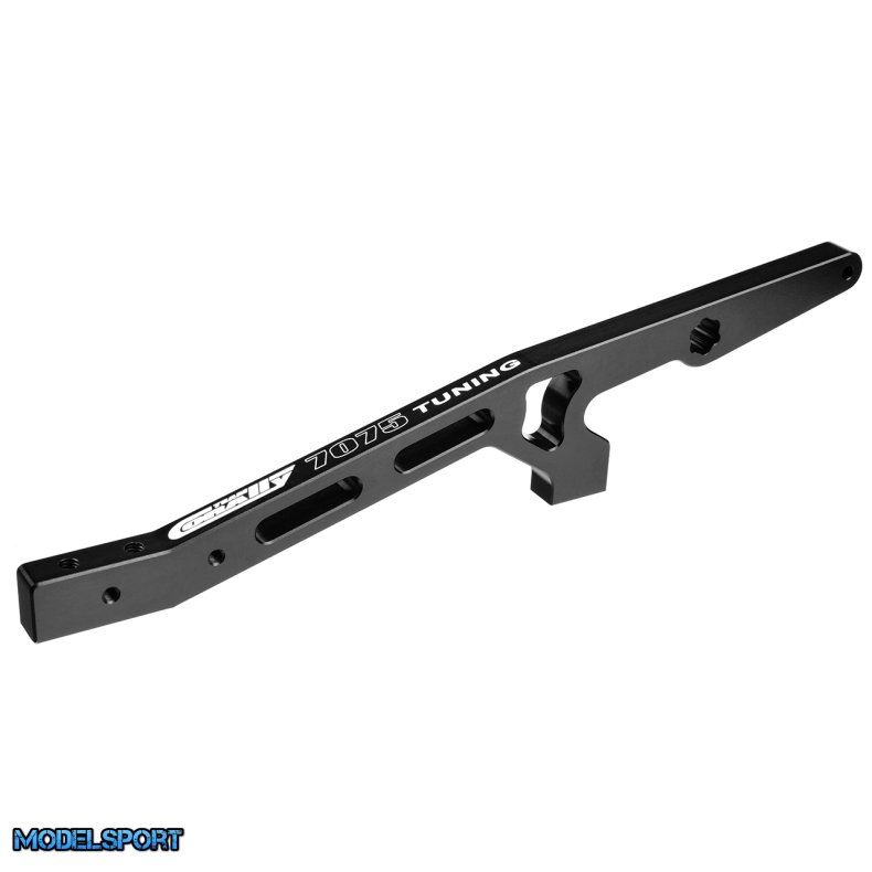 Team Corally - Chassis Brace Xtreme - Rear - Aluminum 7075 - Hard Anodised - Black - Made In Italy - fits LWB Chassis - 1pc