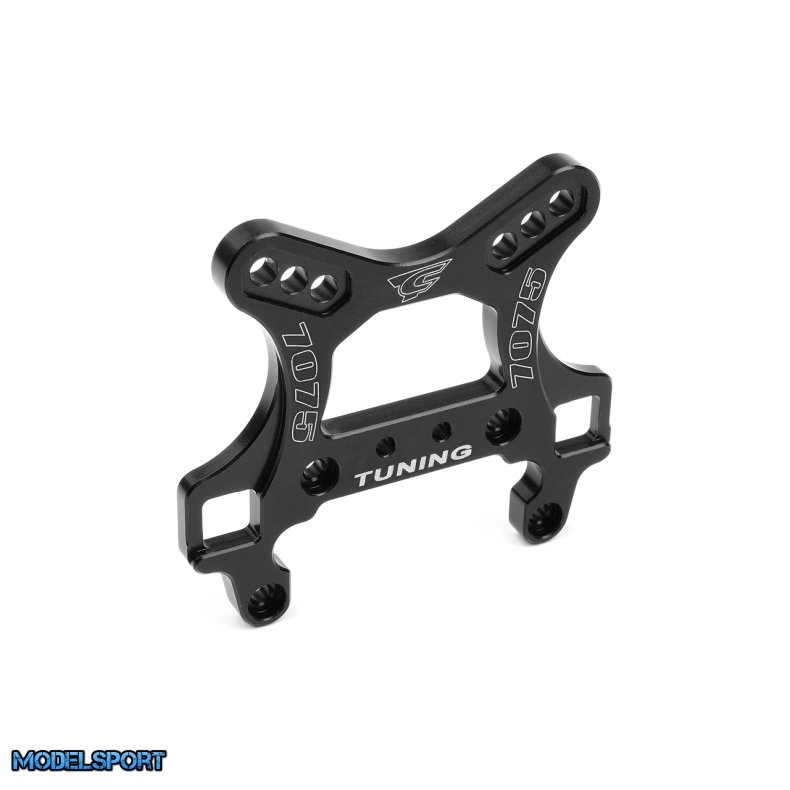 Team Corally - Shock Tower Xtreme - Front - Aluminum 7075 - 5mm - Hard Anodised - Black - Made In Italy