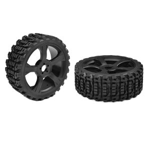 Team Corally - 1-8 Buggy Tires - Xprit - Low Profile - Glued on Black Rims - 1 Pair