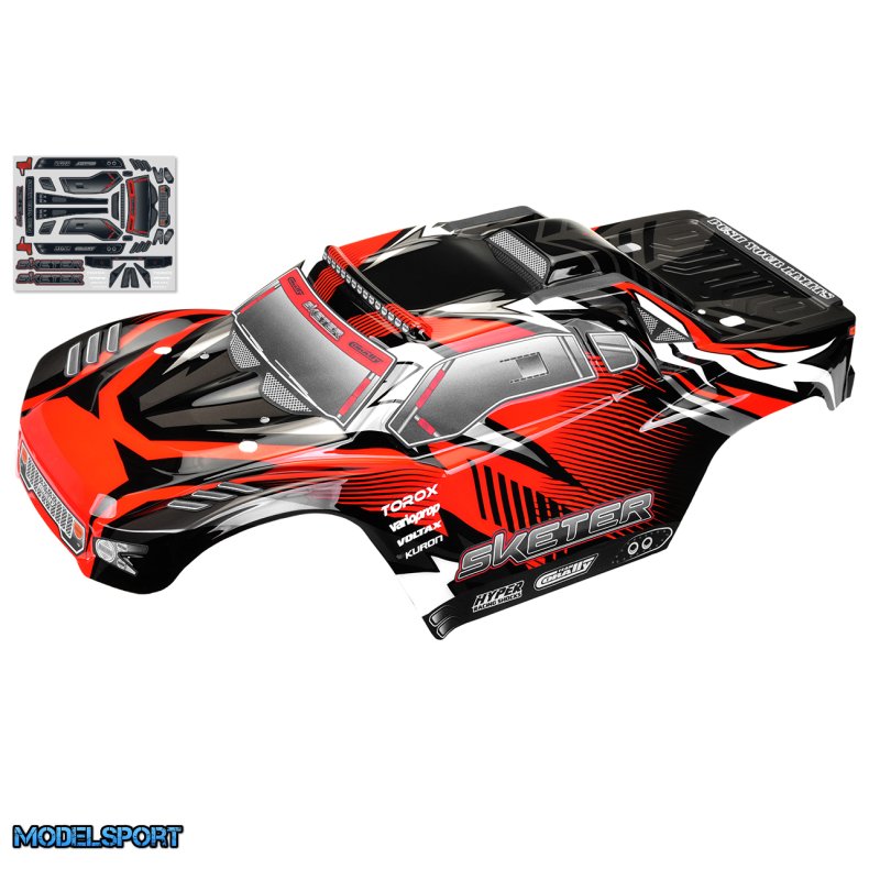 Team Corally - Polycarbonate Body - Sketer XP 4S - Painted - Cut - Decals - 1pc